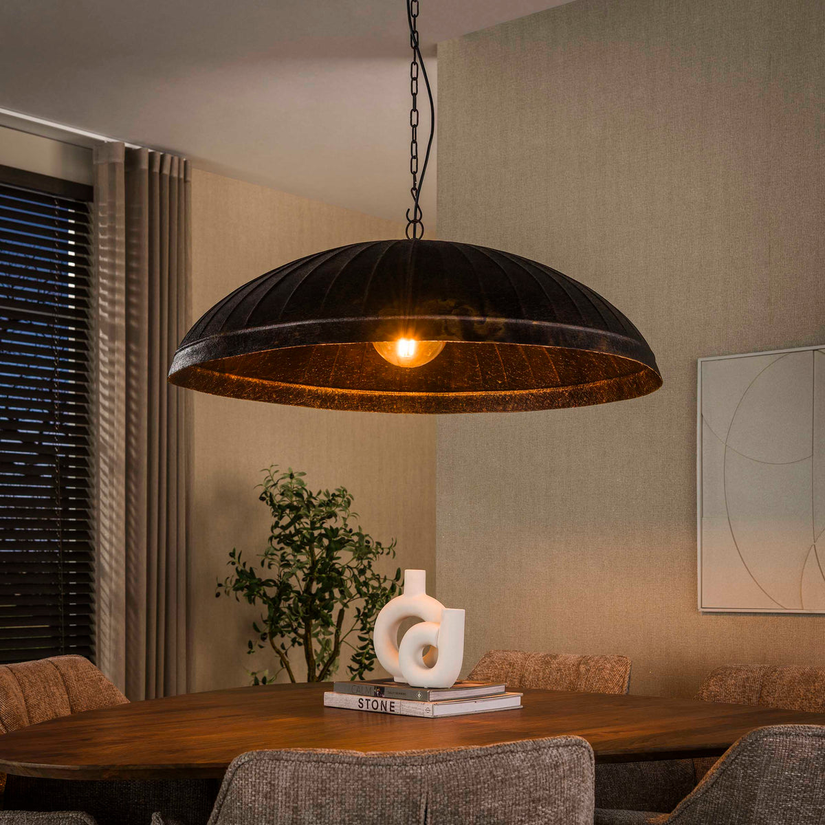 Pendant lamp Guard smoky brown - 1-light, diameter 90 cm