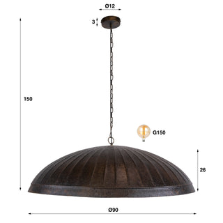 Pendant lamp Guard smoky brown - 1-light, diameter 90 cm