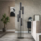 Floor lamp Tube Mesh artic black - 5-light, 172 cm high