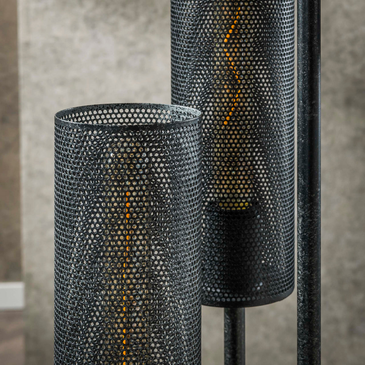 Floor lamp Tube Mesh artic black - 5-light, 172 cm high