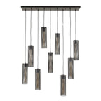 Hanglamp Tube Mesh artic zwart - 5+4-lichts, 100 cm breed