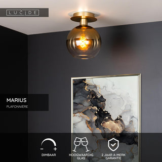 MARIUS - Plafonnière - 1xE27 - Mat Goud / Messing