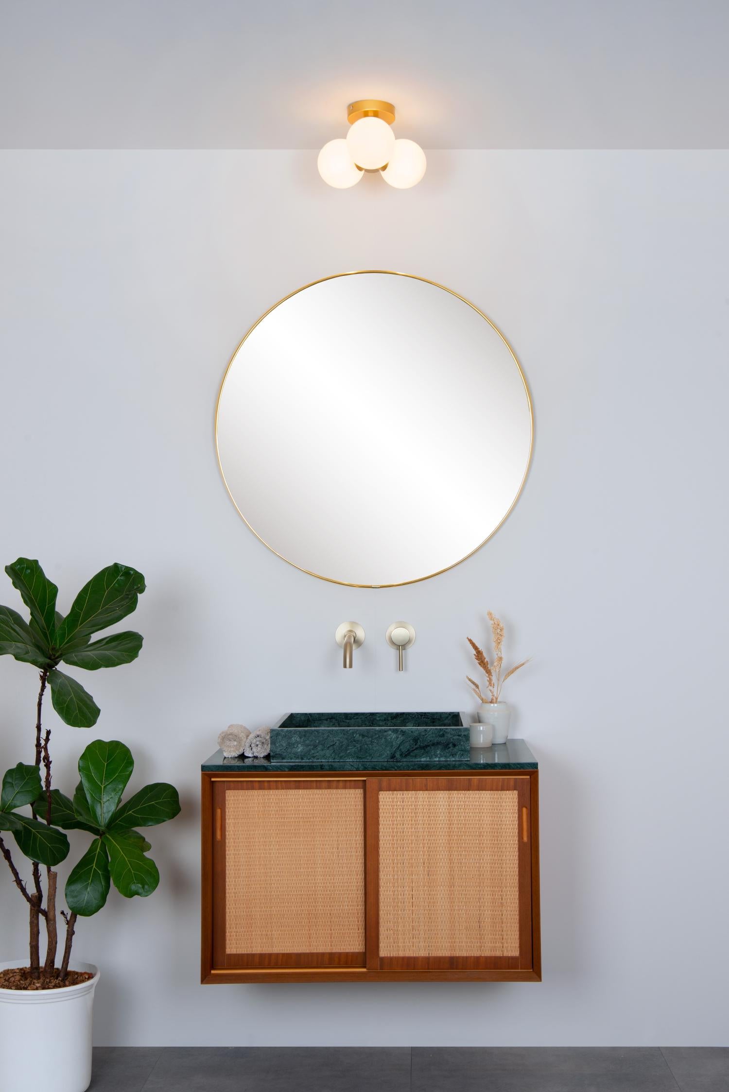 TRUDY - Ceiling light Bathroom - Ø 28 cm - 3xG9 - IP44 - Matt Gold / Brass