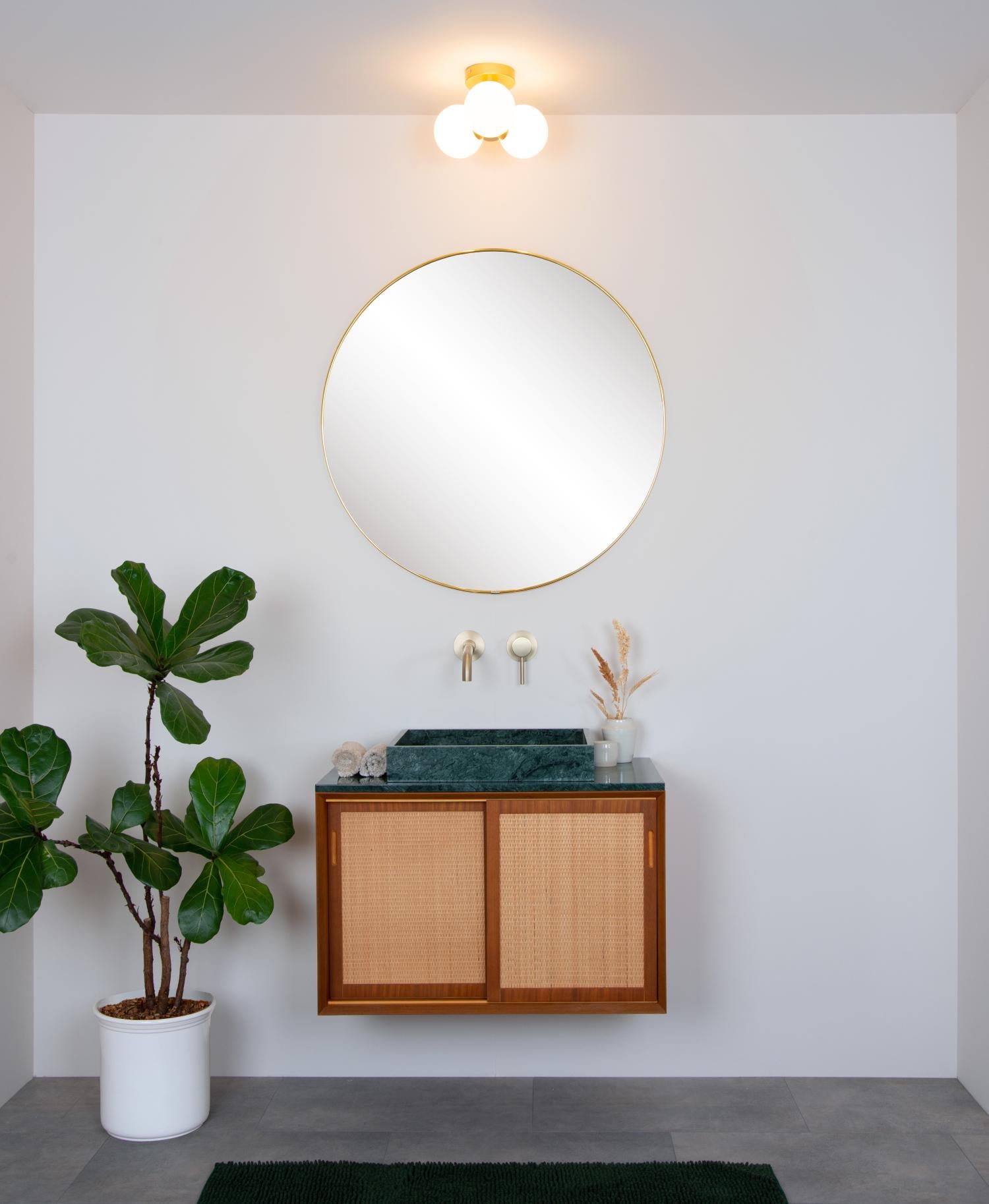 TRUDY - Ceiling light Bathroom - Ø 28 cm - 3xG9 - IP44 - Matt Gold / Brass