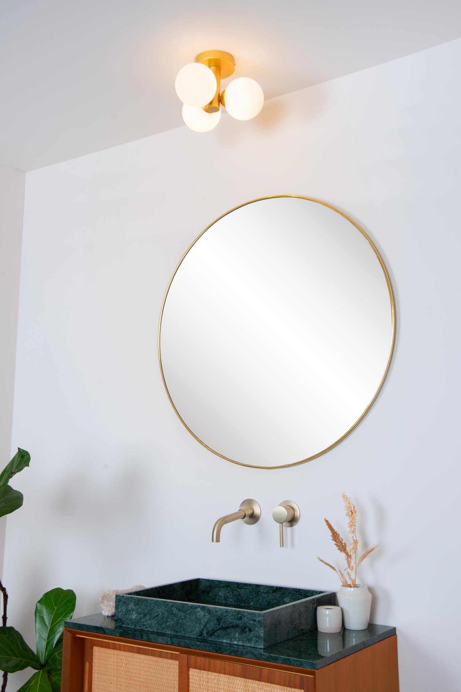 TRUDY - Ceiling light Bathroom - Ø 28 cm - 3xG9 - IP44 - Matt Gold / Brass