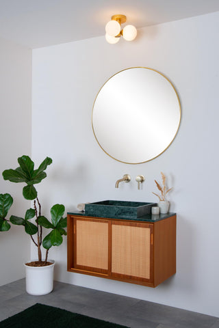 TRUDY - Ceiling light Bathroom - Ø 28 cm - 3xG9 - IP44 - Matt Gold / Brass