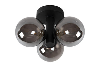 TRUDY - Plafonnier Salle de bain - Ø 28 cm - 3xG9 - IP44 - Noir