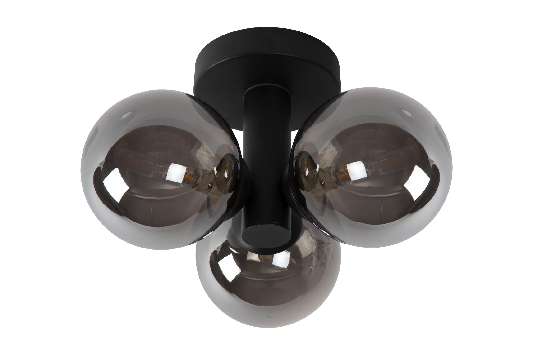 TRUDY - Plafonnier Salle de bain - Ø 28 cm - 3xG9 - IP44 - Noir