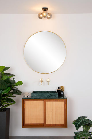 TRUDY - Plafonnier Salle de bain - Ø 28 cm - 3xG9 - IP44 - Noir