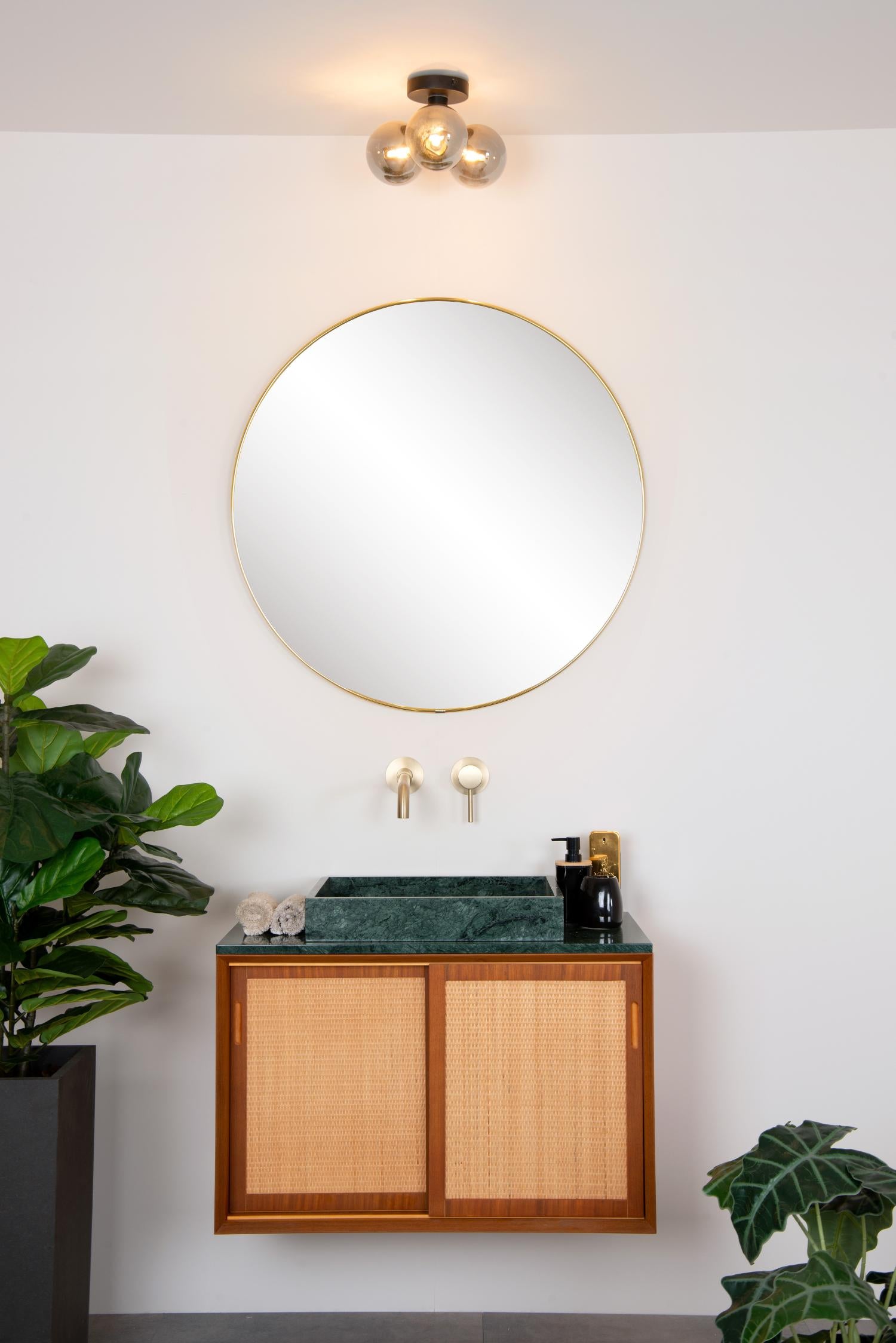 TRUDY - Plafonnier Salle de bain - Ø 28 cm - 3xG9 - IP44 - Noir