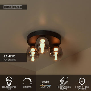 TAMINO - Ceiling light - LED Dimmable - 3x5.6W 3000K - Black
