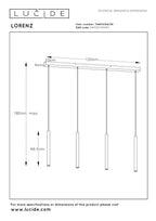 LORENZ - Pendant light - LED Dimmable - 4x4W 3000K - Black
