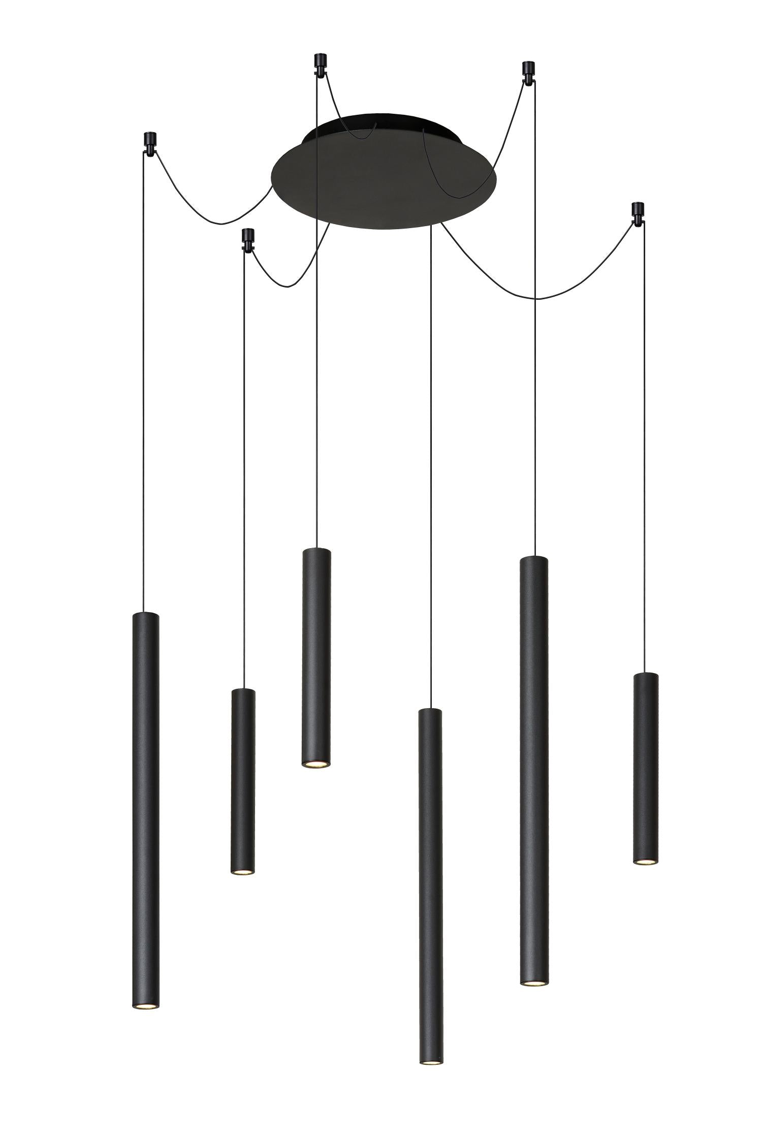 LORENZ - Pendant light - Ø 120 cm - LED Dimmable - 6x4W 3000K - Black