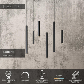 LORENZ - Pendant light - Ø 120 cm - LED Dimmable - 6x4W 3000K - Black