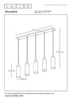 ORLANDO - Pendant light - 5xE27 - Smoke