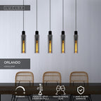 ORLANDO - Pendant light - 5xE27 - Smoke