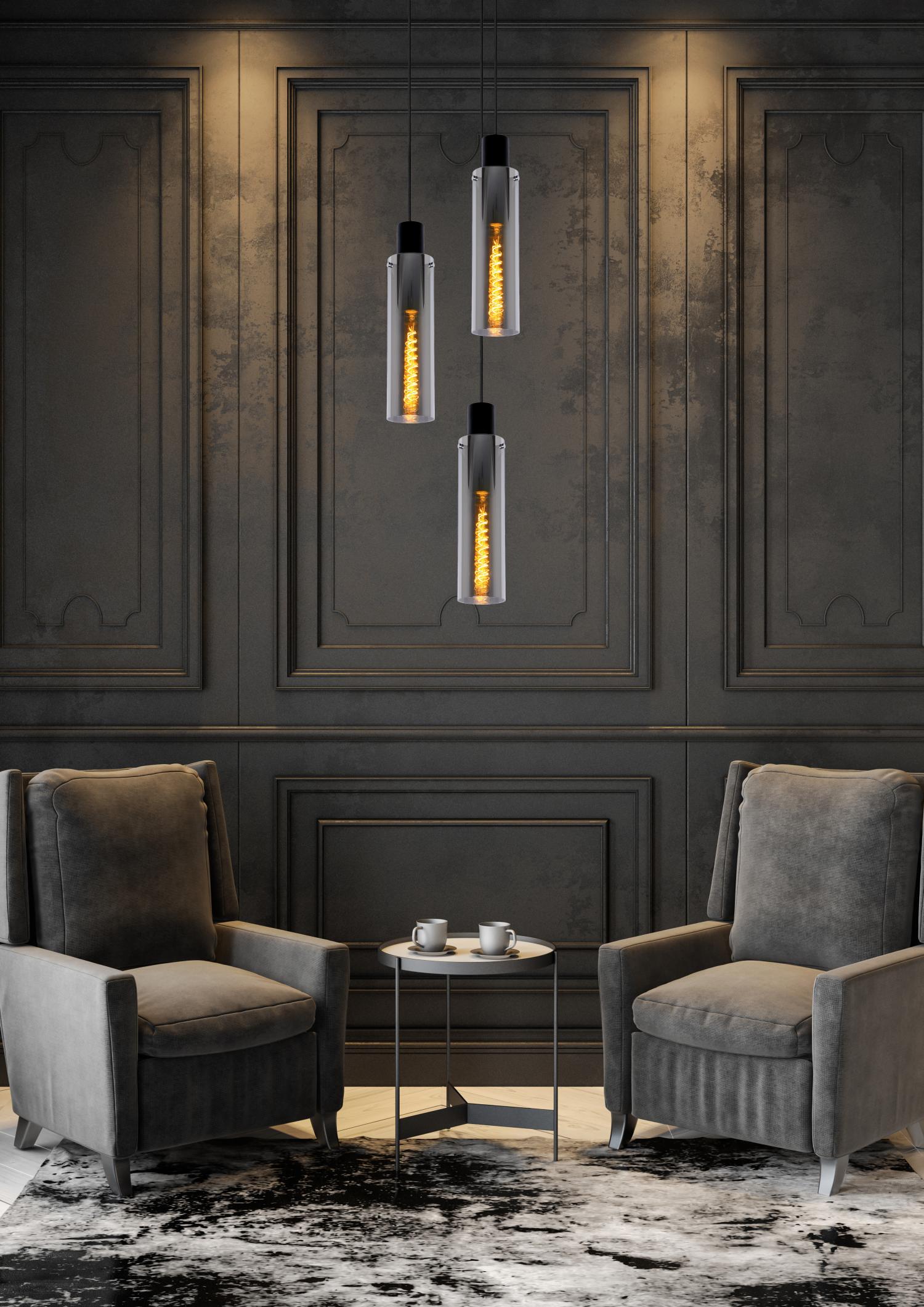 ORLANDO - Hanglamp - Ø 32 cm - 3xE27 - Fumé
