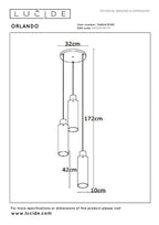 ORLANDO - Hanglamp - Ø 32 cm - 3xE27 - Fumé