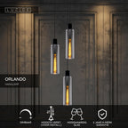 ORLANDO - Hanglamp - Ø 32 cm - 3xE27 - Fumé