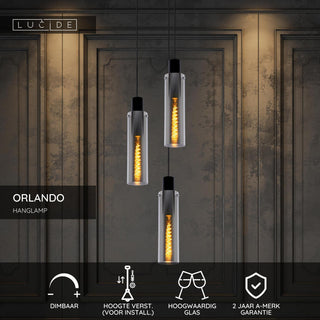 ORLANDO - Hanglamp - Ø 32 cm - 3xE27 - Fumé