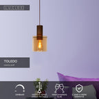 TOLEDO - Suspension - Ø 20 cm - 1xE27 - Ambre