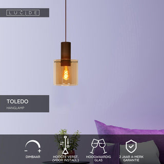 TOLEDO - Suspension - Ø 20 cm - 1xE27 - Ambre