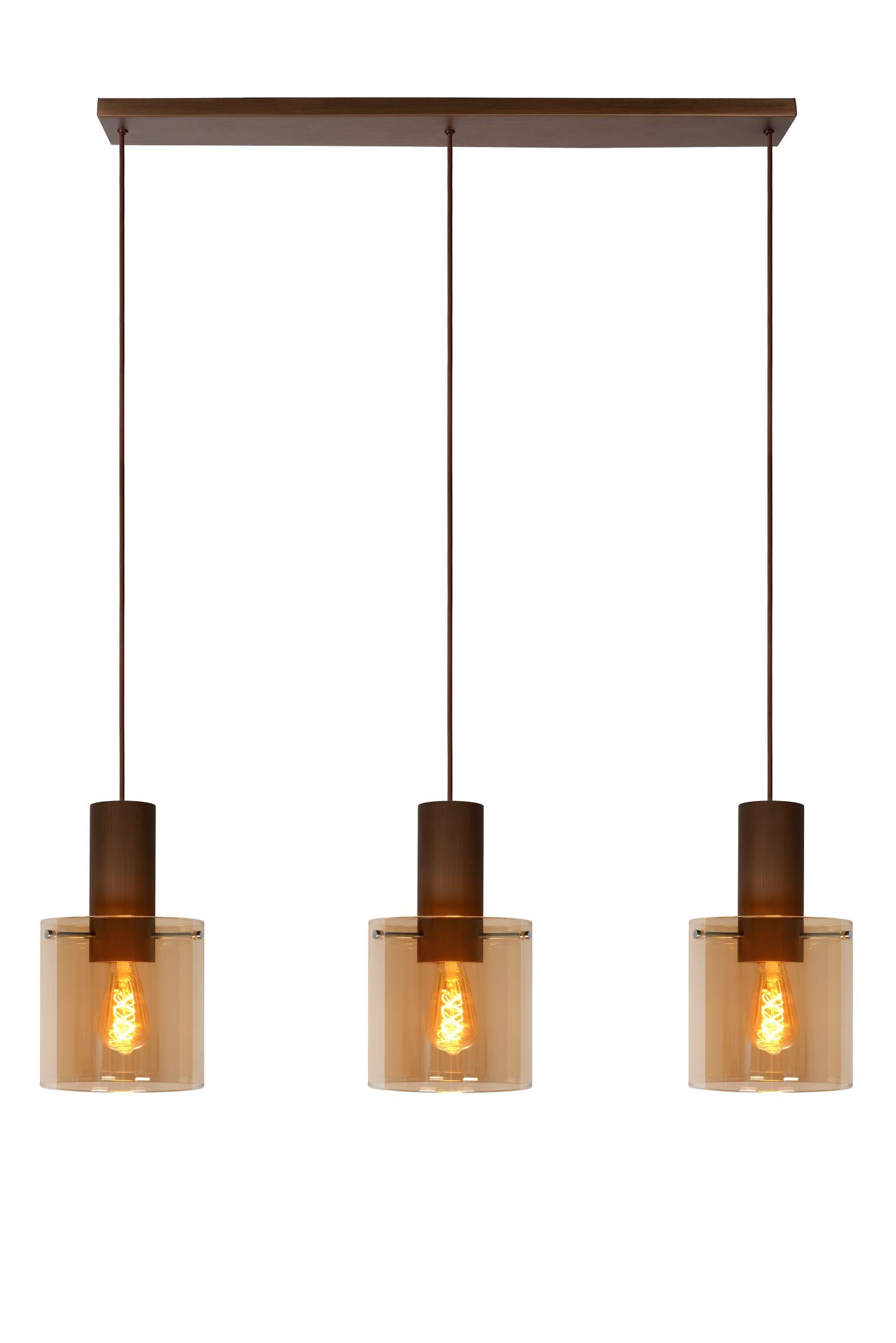 TOLEDO - Hanglamp - Ø 20 cm - 3xE27 - Amber