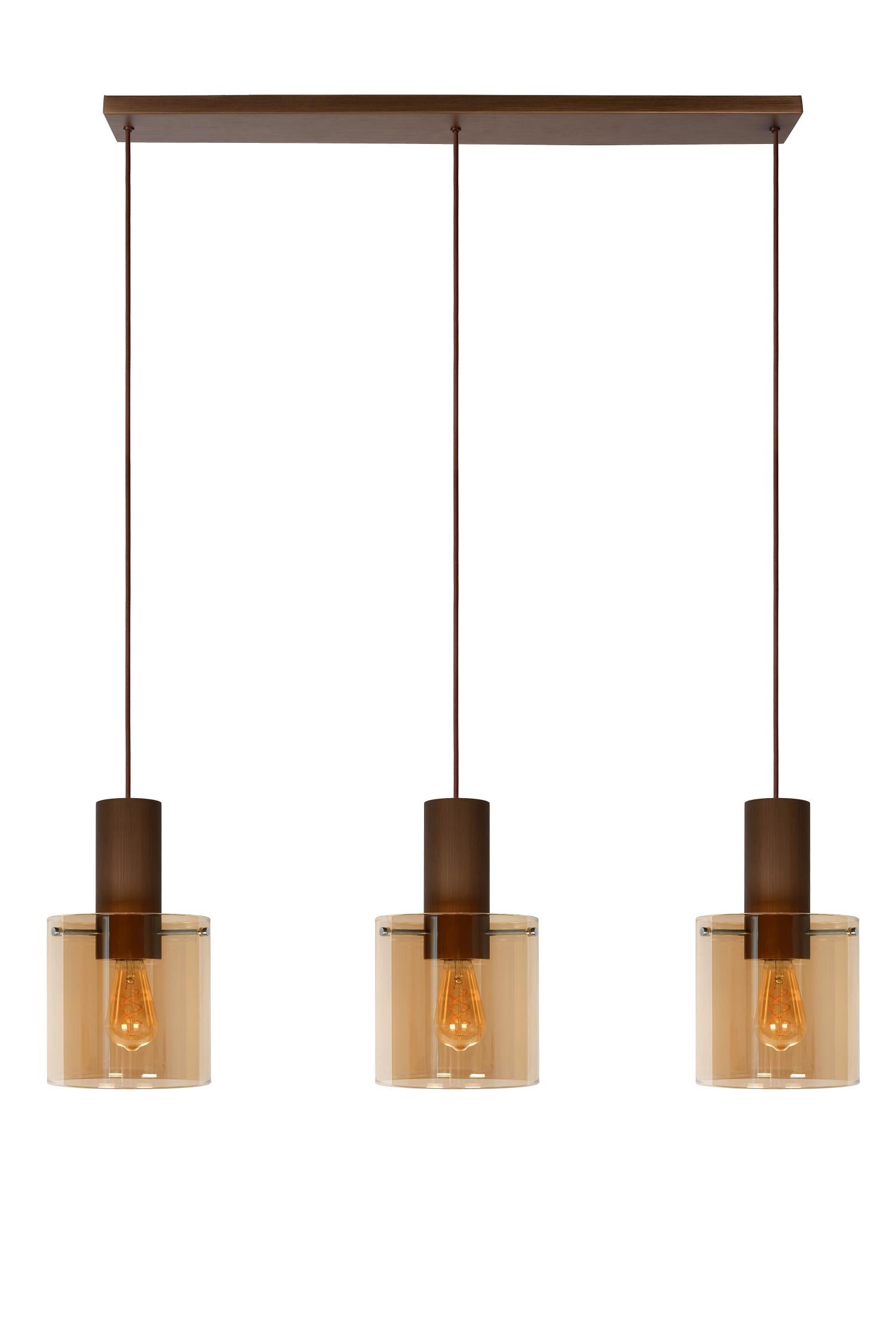 TOLEDO - Hanglamp - Ø 20 cm - 3xE27 - Amber
