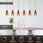 TOLEDO - Hanglamp - Ø 20 cm - 3xE27 - Amber