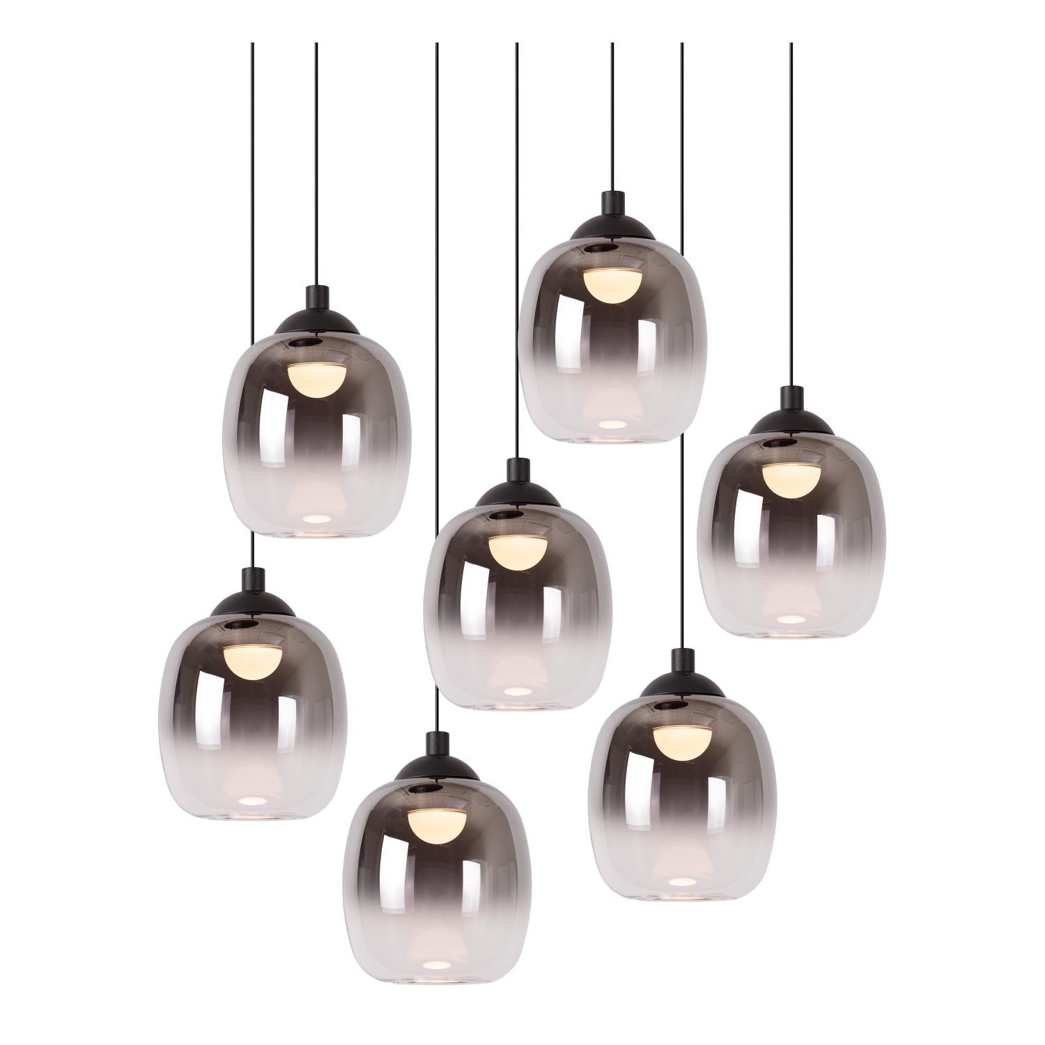 TAMINO - Hanglamp - Ø 52 cm - LED Dimb. - 7x7W 3000K - Zwart