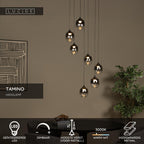 TAMINO - Hanglamp - Ø 52 cm - LED Dimb. - 7x7W 3000K - Zwart