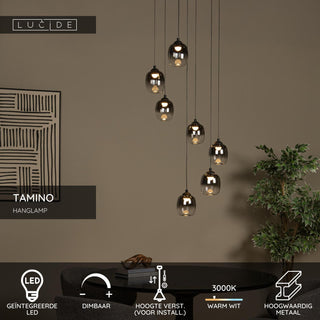 TAMINO - Hanglamp - Ø 52 cm - LED Dimb. - 7x7W 3000K - Zwart