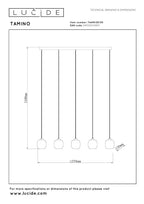 TAMINO - Hanglamp - LED Dimb. - 5x5,6W 3000K - Zwart