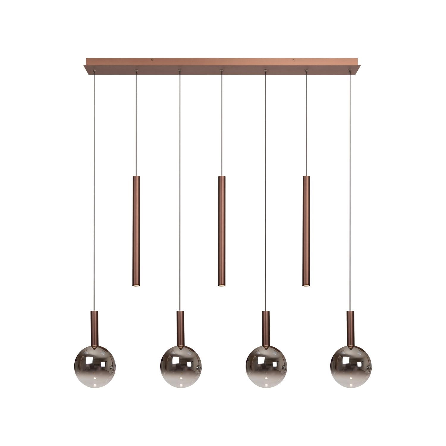 JASMINE - Pendant light - LED Dimmable - CCT - 7x4W 2200K/3300K - Suitable for voids and high ceilings - Copper