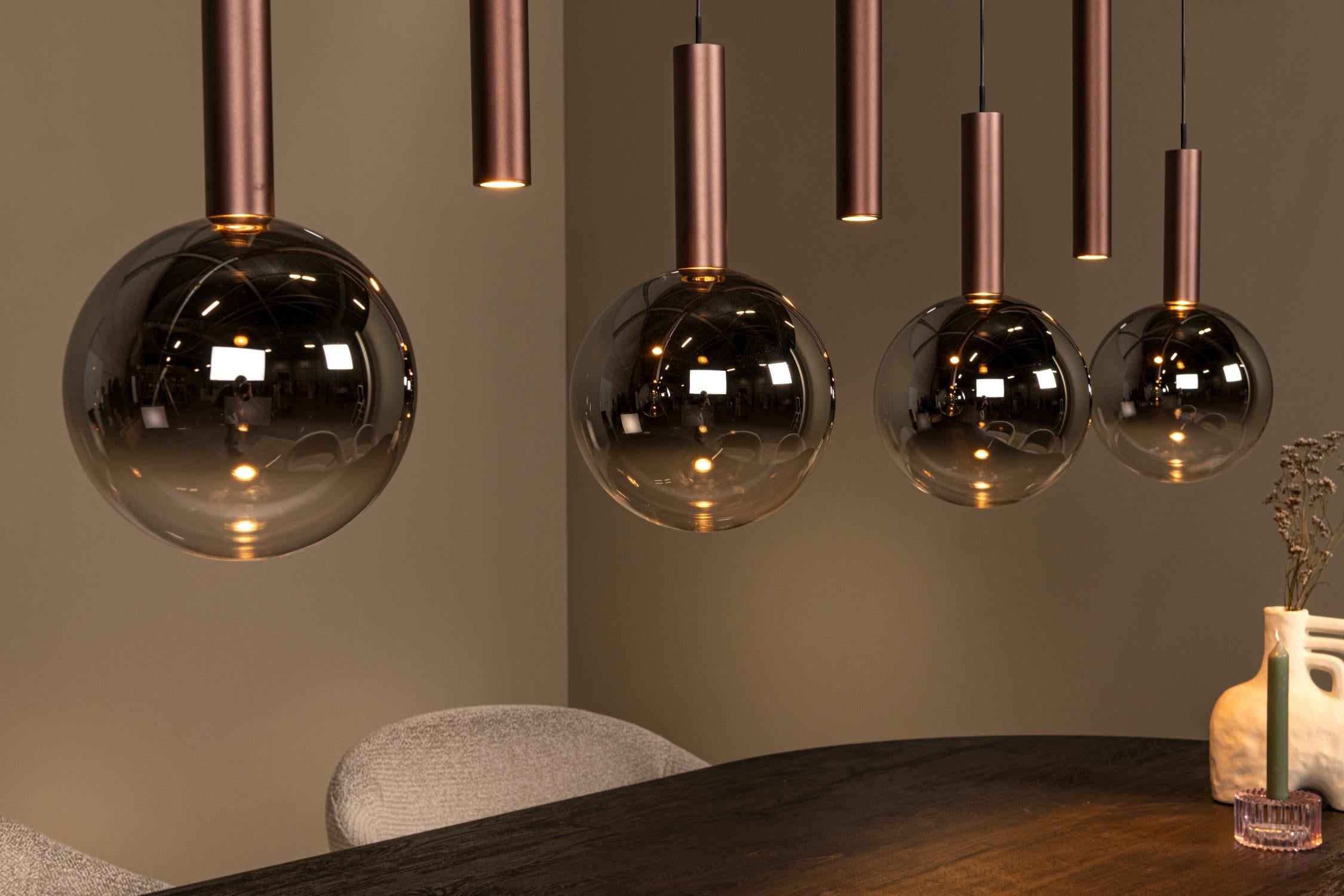 JASMINE - Pendant light - LED Dimmable - CCT - 7x4W 2200K/3300K - Suitable for voids and high ceilings - Copper