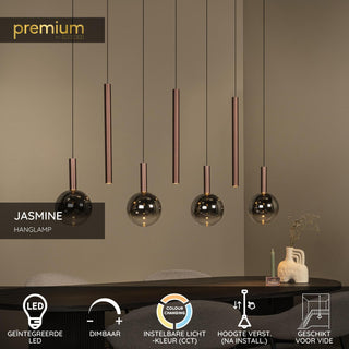 JASMINE - Pendant light - LED Dimmable - CCT - 7x4W 2200K/3300K - Suitable for voids and high ceilings - Copper