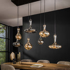 Hanglamp Karaf artic zwart - 4+3-lichts, 145 cm breed