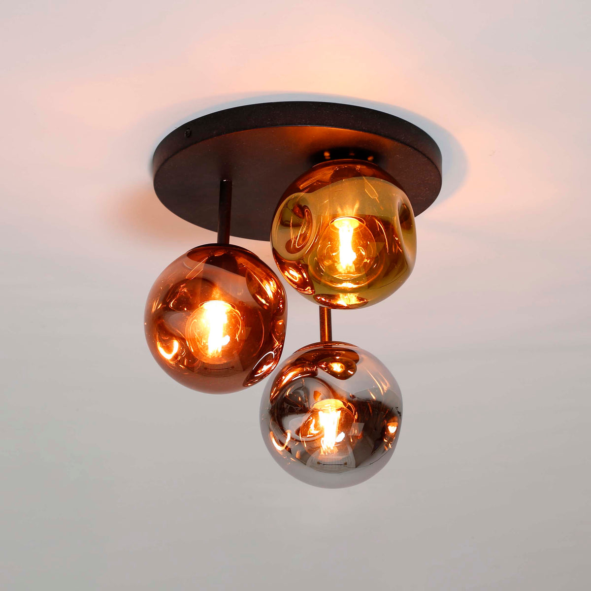 Plafondlamp Stellar artic zwart - 3-lichts, diameter 30 cm