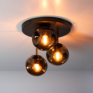 Plafondlamp Stellar sienna bruin - 3-lichts, diameter 30 cm