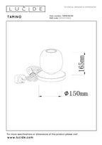 TAMINO - Lampe de table - Ø 15 cm - LED - 1x6W 3000K - Noir