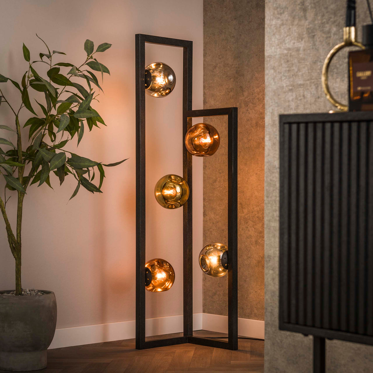 Floor lamp Stellar artic black - 5-light, 130 cm high
