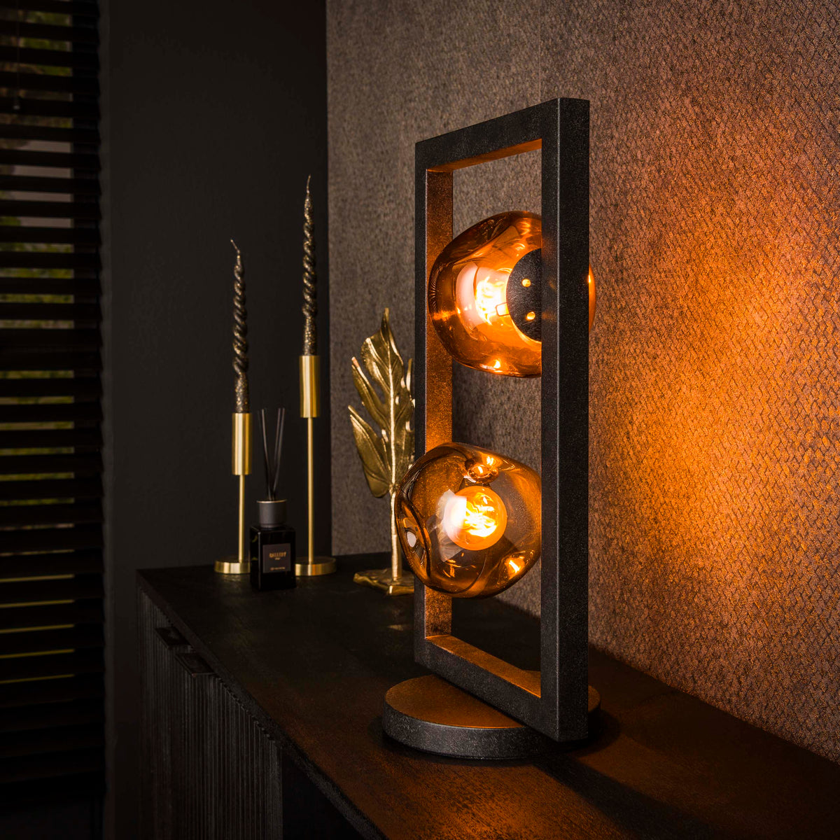 Table lamp Stellar artic black - 2-light, 55 cm high