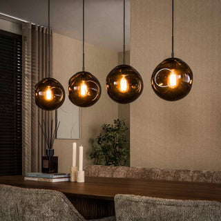 Pendant lamp Stellar sienna brown - 4-light, 130 cm wide