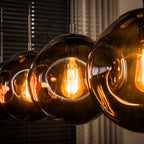 Pendant lamp Stellar sienna brown - 4-light, 130 cm wide