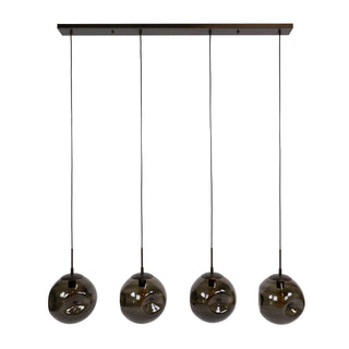 Pendant lamp Stellar sienna brown - 4-light, 130 cm wide