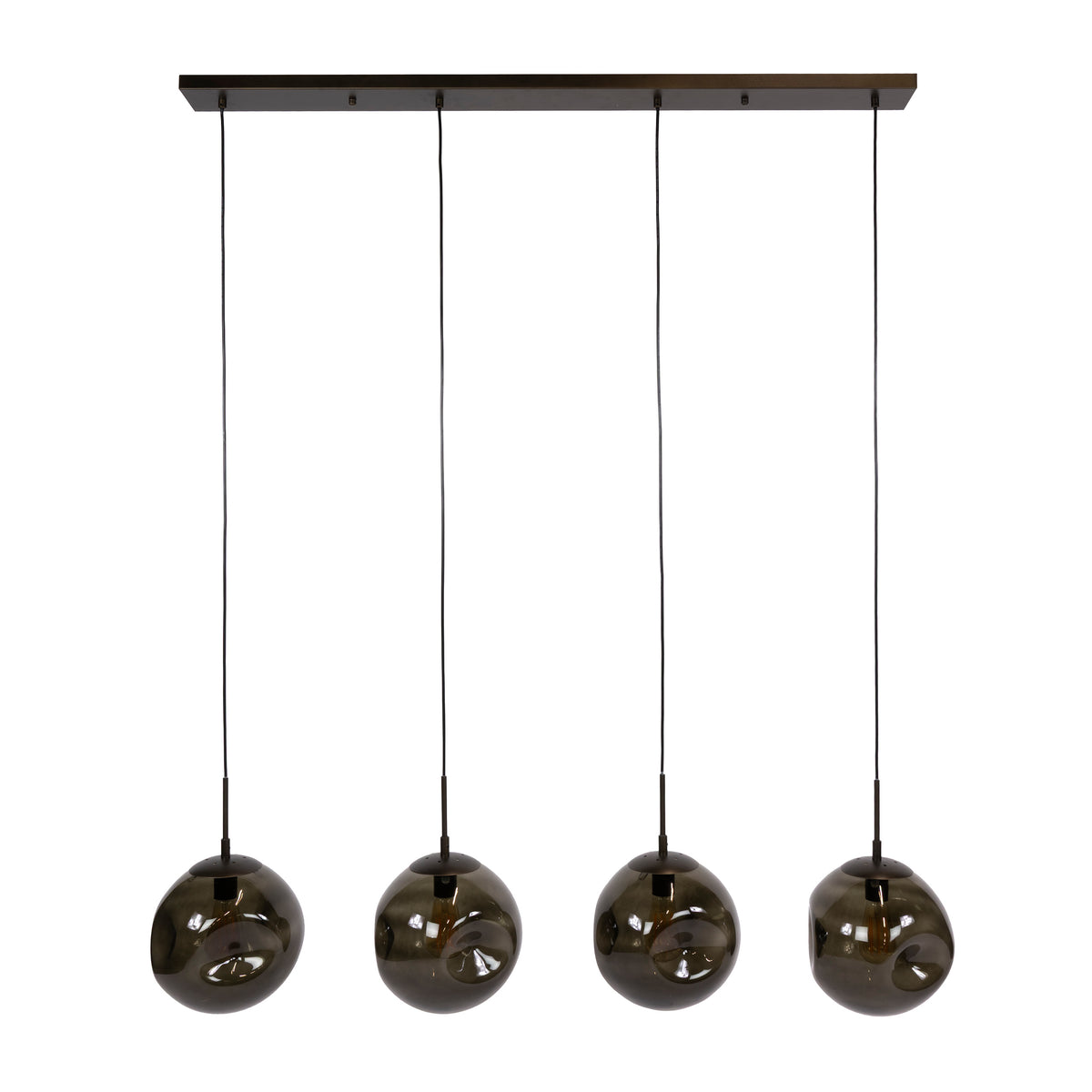 Pendant lamp Stellar sienna brown - 4-light, 130 cm wide