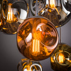 Suspension Stellar argent vieilli - 4+3 lumières, largeur 145 cm