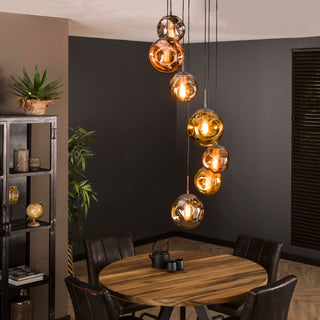 Pendant lamp Stellar old silver - 7-light, diameter 40 cm
