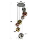 Pendant lamp Stellar old silver - 7-light, diameter 40 cm