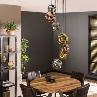 Pendant lamp Stellar old silver - 7-light, diameter 40 cm